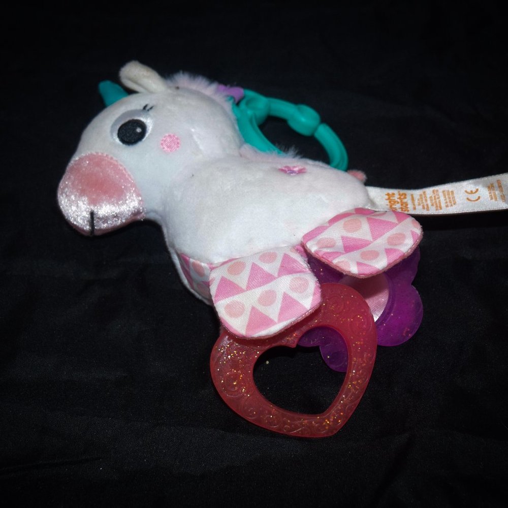 Bright Starts Sparkle & Shine Unicorn - Plush Baby Teether & Stroller Toy